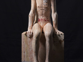 Doll-Travertino persiano, ferro e cera-cm48x47,5x127Courtesy Costantini Art Gallery