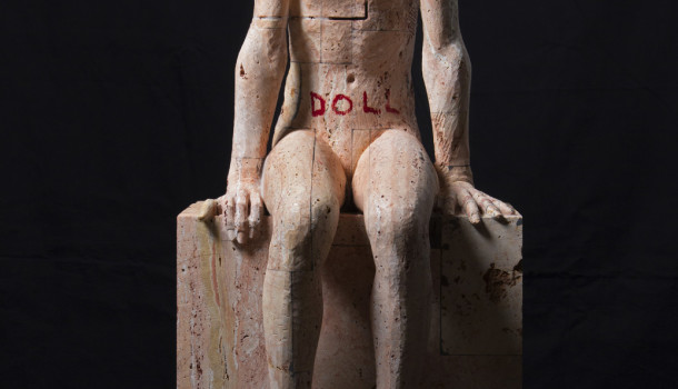 Doll-Travertino persiano, ferro e cera-cm48x47,5x127Courtesy Costantini Art Gallery